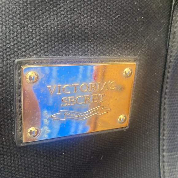 Victoria Secret Black Canvas Over Night Bag - Picture 9 of 9